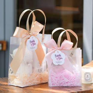 高级感磨砂透明礼品袋手提袋结婚喜糖伴娘伴手礼袋包装生日礼物盒