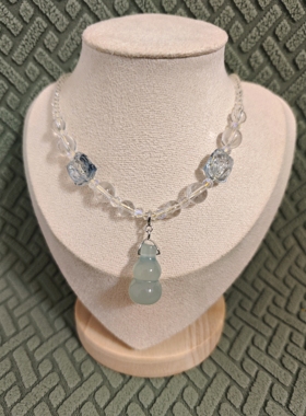 玉髓葫芦手工项链中长项链