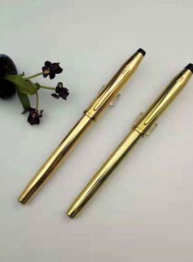 美国CROSS高仕新世纪系列K金钢笔墨水笔带盒吸墨器金属笔杆送礼