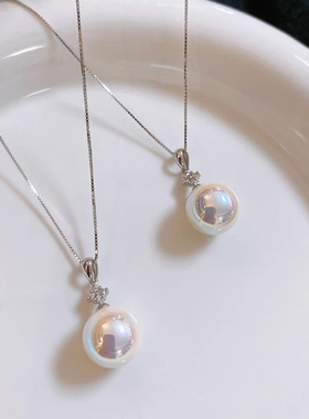 日本gentle mottos925银天女粉光珍珠项链女夏季轻奢小众高级感