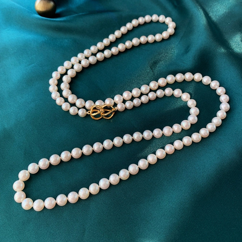 日本gentle motto母贝珠珍珠项链长款毛衣链女多层串珠高级