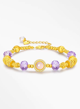 日本gentle motto紫色星辰盘缠手链轻奢高级感紫水晶手串女新