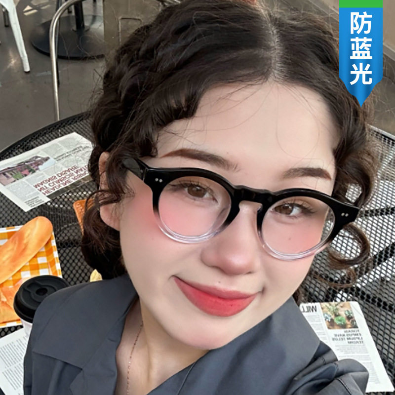日本Gentle Motto经典黑框大框平光镜简约圆框素颜装饰眼镜架