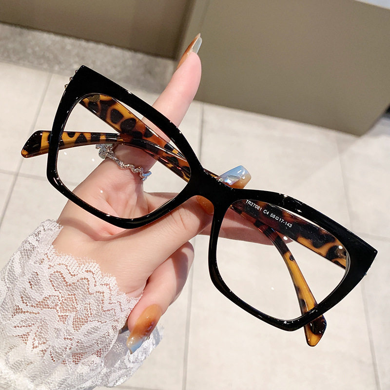 日本gentle motto大框铆钉猫眼近视眼镜女复古防蓝光平光镜