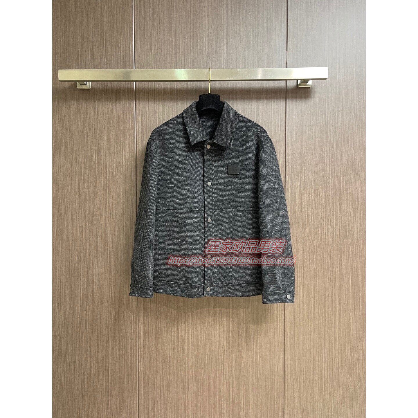 2025秋冬新款夹克男士商务翻领青年休闲上衣外套开衫羊毛羊绒防风