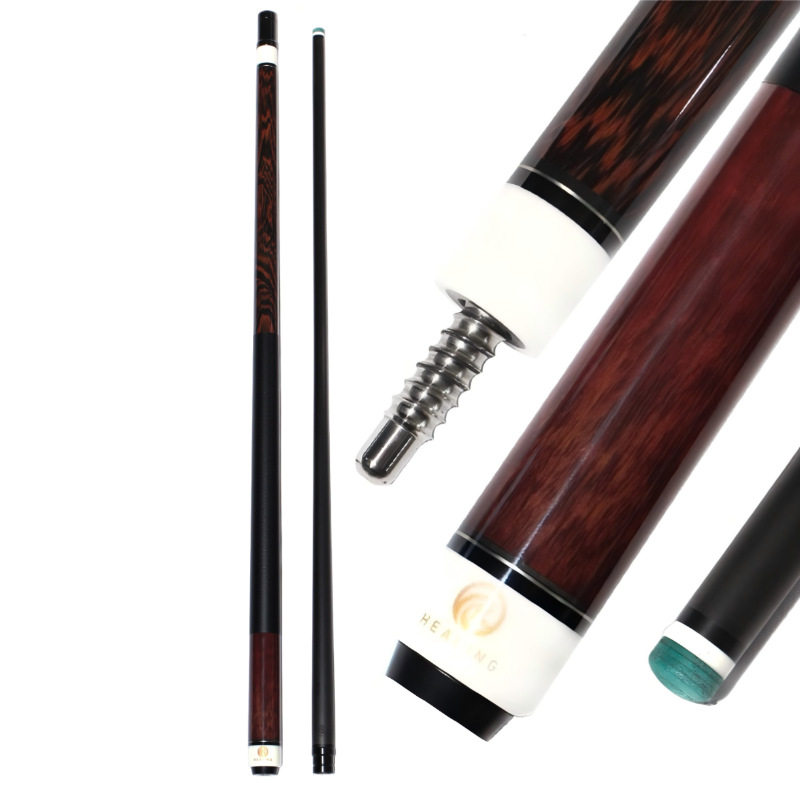 源头厂家碳纤维打杆12.4mm仿木纹 2节分体式台球杆8牙重量可调