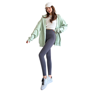 鲨鱼裤女外穿春秋小个子不显三角区八分裤2023新款高腰瑜伽紧身裤