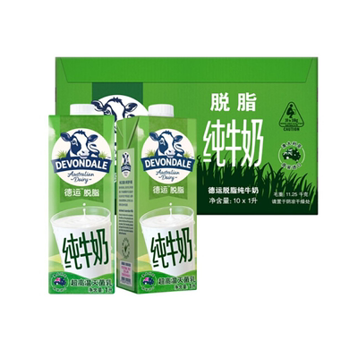 德运中老年儿童脱脂纯牛奶