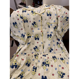 可爱拓麻歌子麻美吉睡衣女夏季短袖短裤卡通日系网红格子家居服