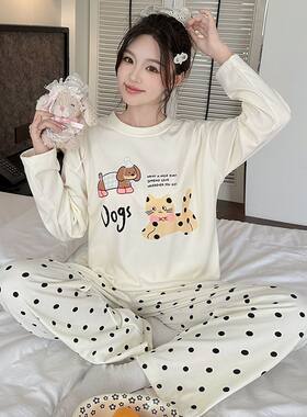 秋冬甜美卡通ins韩版德绒睡衣女