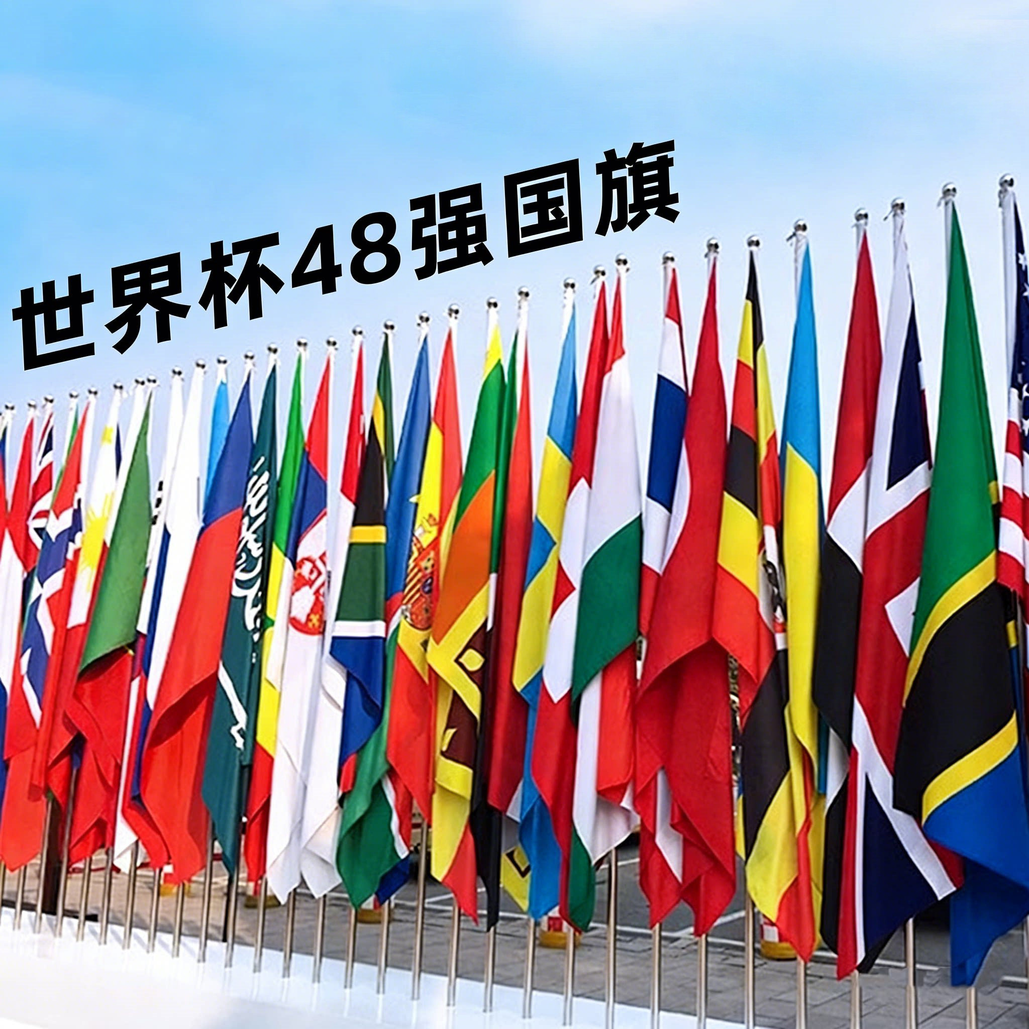 2026美加墨世界杯48强国旗主题装饰旗帜背景布挂旗酒吧高级感氛围布置用品挂布体彩店足球比赛宣传挂布摆件