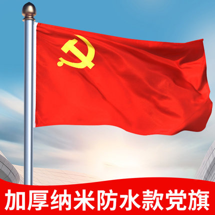 党旗手持户外1号2号3号4号标准中国共产党挂墙道具党员突击队先锋队舞蹈摆件大号国旗户外旗杆