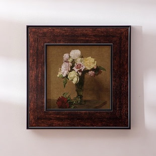 欧式复古油画相框中古风挂墙画框高级感装收藏装饰做旧摆台画摆件