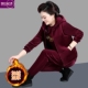 中老年冬装 大码 金丝绒加绒加厚运动服套装 女中年卫衣三件套妈妈装