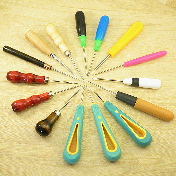 锥子补鞋皮革打孔修鞋木柄锥工具