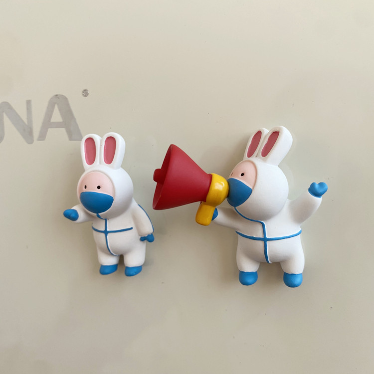 【4个包邮】创意口罩可爱卡通小兔磁性冰箱贴家居装饰磁贴磁铁
