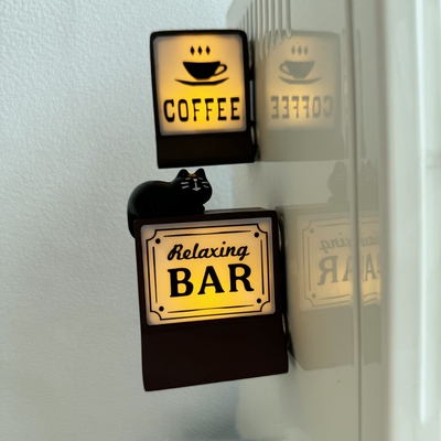创意发光coffee灯箱冰复古箱贴磁贴留言板洞洞板磁力贴磁贴吸铁石