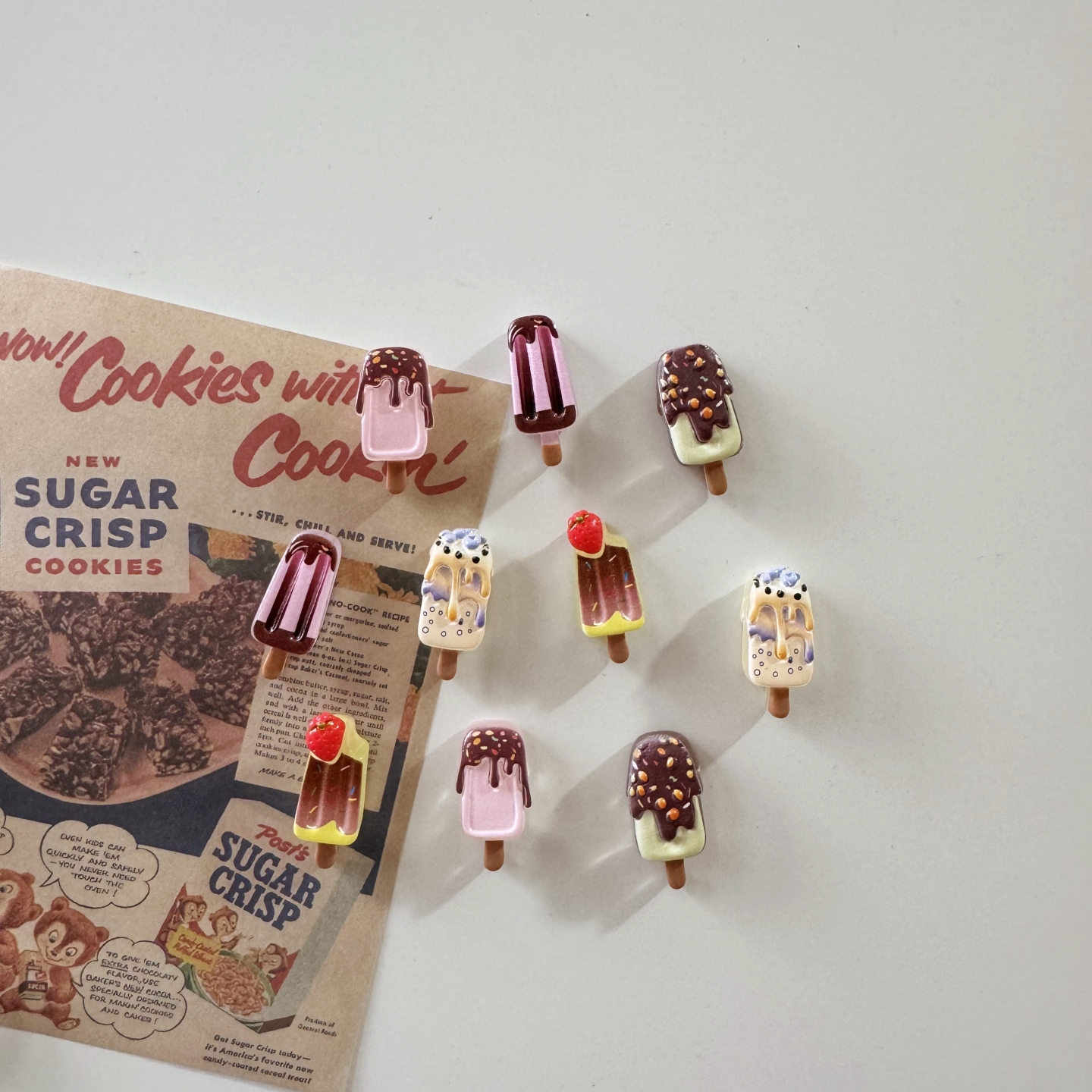 创意仿真迷你冰淇淋冰箱贴洞洞板入户门磁吸装饰磁贴磁力贴磁吸贴