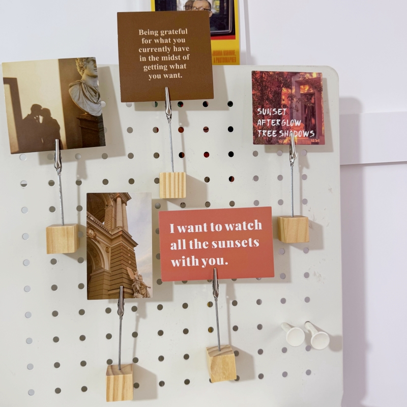 【4个包邮】简约木夹子不伤照片摆件夹磁贴冰箱贴个性洞洞板装饰