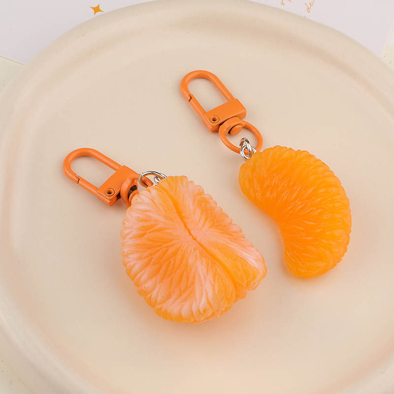 橘子超仿真水果钥匙扣趣味食物挂件百搭简约包包迷你可爱配小饰品