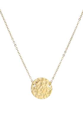 锤纹圆牌钛钢锁骨链ins网红同款