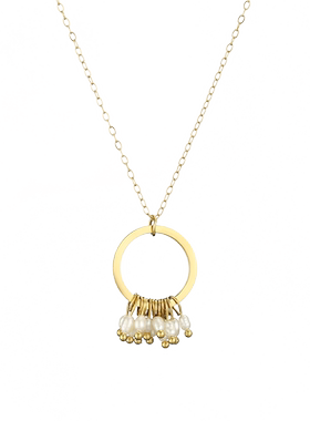 流苏镀金时尚风法国天然淡水珍珠