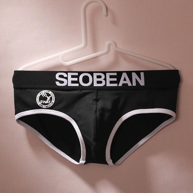 时尚徽标设计纯棉男士内裤字母纯棉低腰性感三角裤衩3角底裤头,女士内衣/男士内衣/家居服,男三角内裤,淘宝优惠券,粉丝福利购,淘宝优惠卷