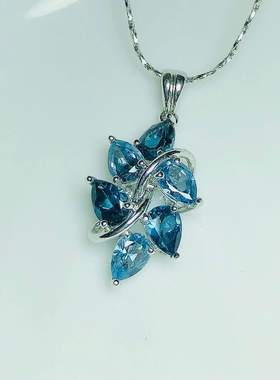 925银18k金镶嵌碧玺一物一图吊坠