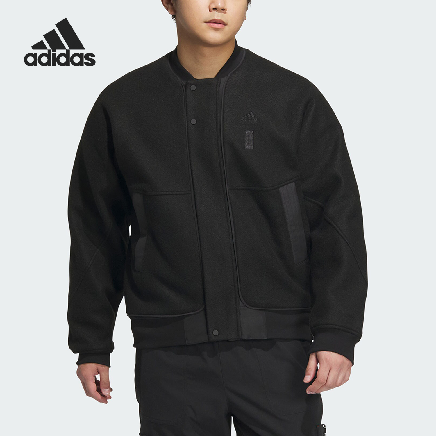 Adidas/阿迪达斯冬季新款男子宽松加绒针织外套IP4910