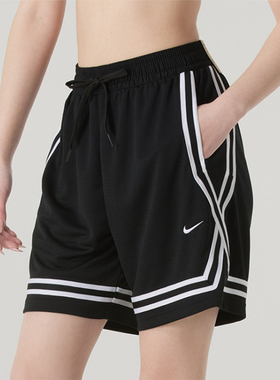 Nike耐克短裤女夏季宽松梭织透气休闲运动五分篮球裤FQ4545-010