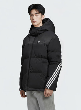 迪达斯 （adidas）三叶草系列 男 3S PUFFER DOWN 短羽绒服KC0173