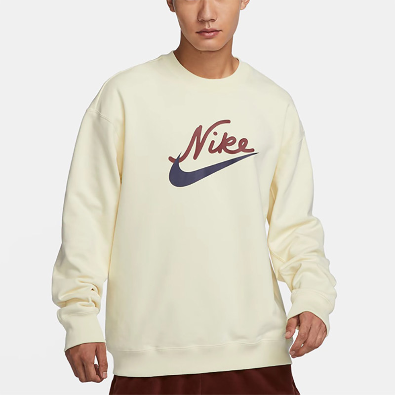 Nike耐克男子春秋季圆领针织套头衫字母印花保暖卫衣FV9513-113
