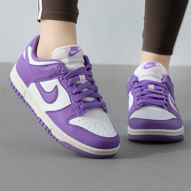 Nike耐克女鞋 Dunk Low 紫白色低帮百搭复古休闲板鞋DD1873-108