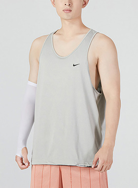 Nike耐克新款男子双面穿网眼透气速干篮球运动背心DH7434-073