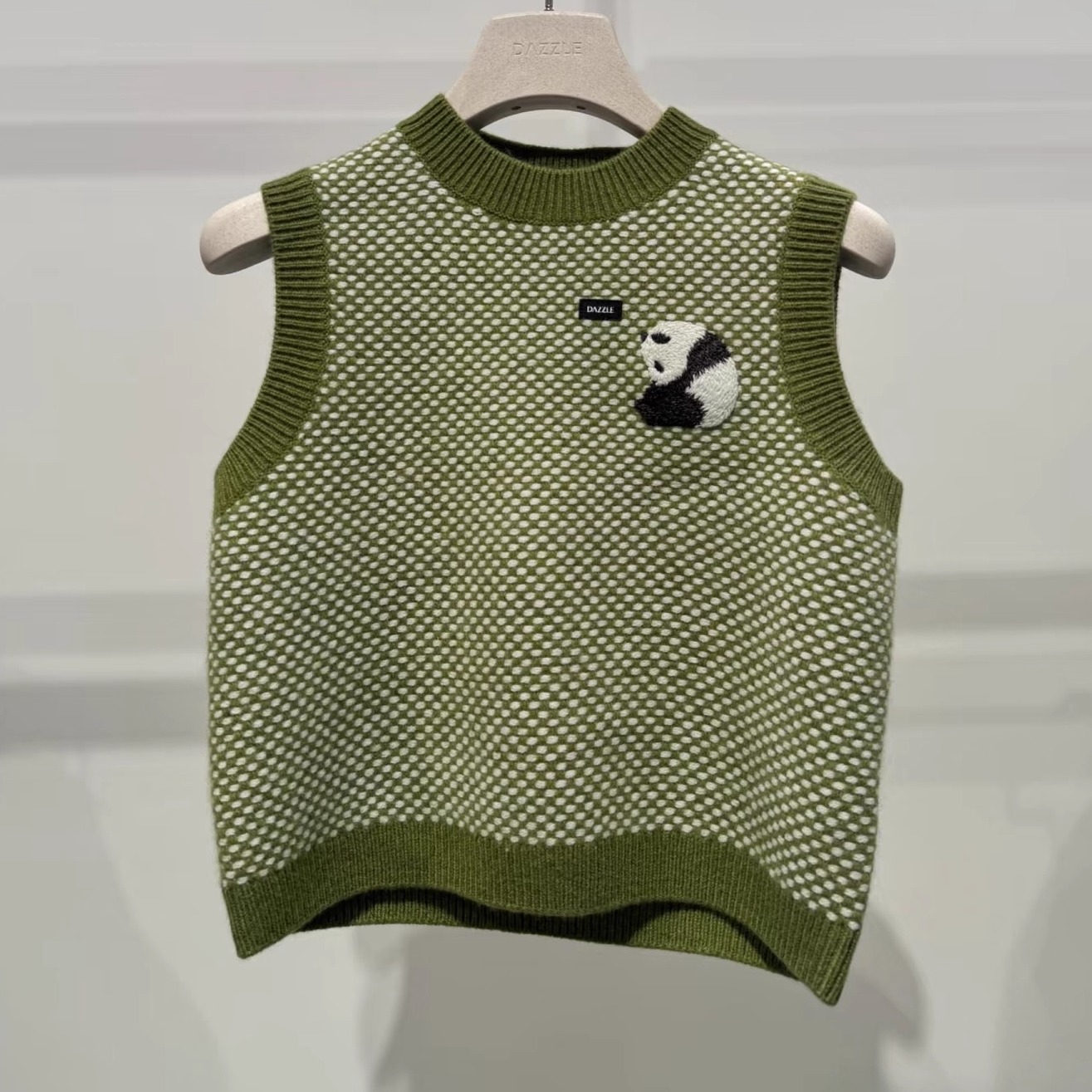 2I4E209吊牌1499大地素DAZZLE专柜正品2024冬女士毛织无袖