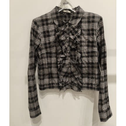 3J3D515吊牌1090小地素dzzit专柜正品2025秋三波女士格纹衬衫