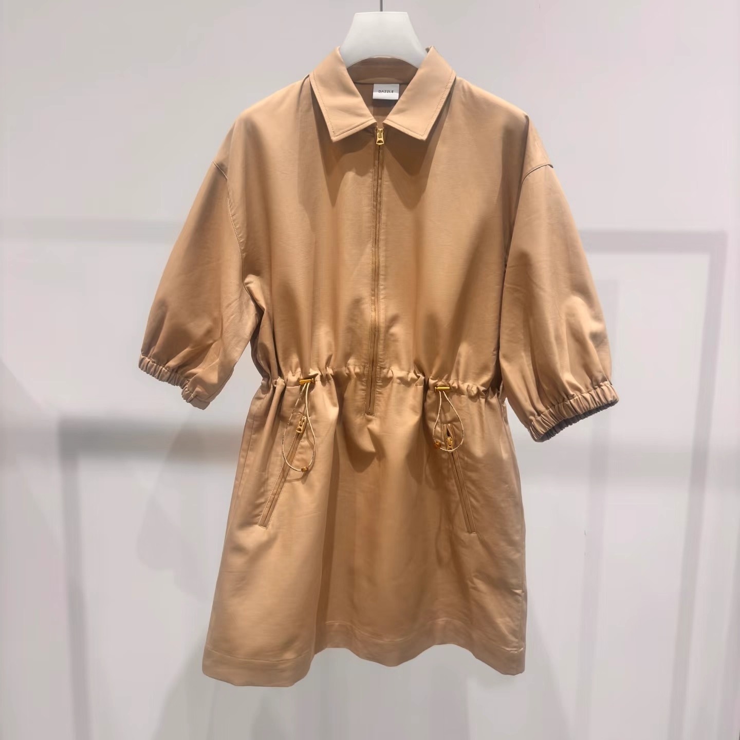 2J2O503吊牌2399大地素DAZZLE专柜正品2025夏女短袖连衣裙