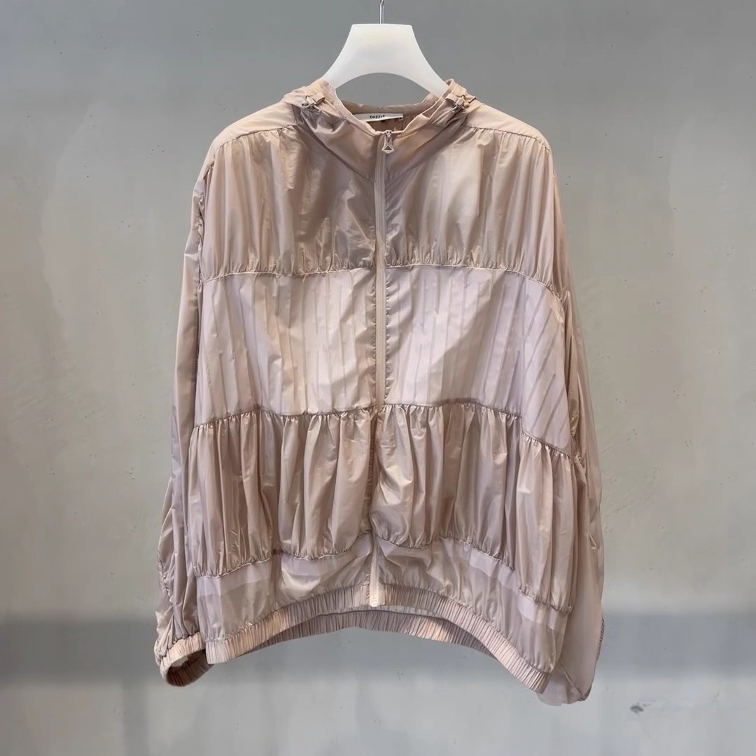 2I2F41O吊牌2699大地素DAZZLE专柜正品2024夏百搭粉红色外套