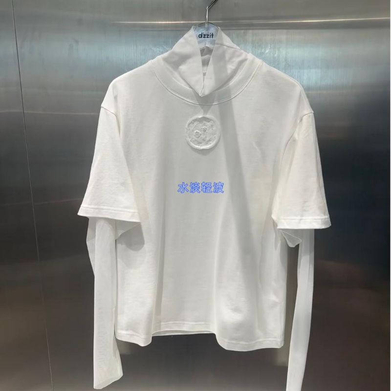 3H4B505吊牌835小地素dzzit专柜正品2023冬女士假两件长袖T恤火