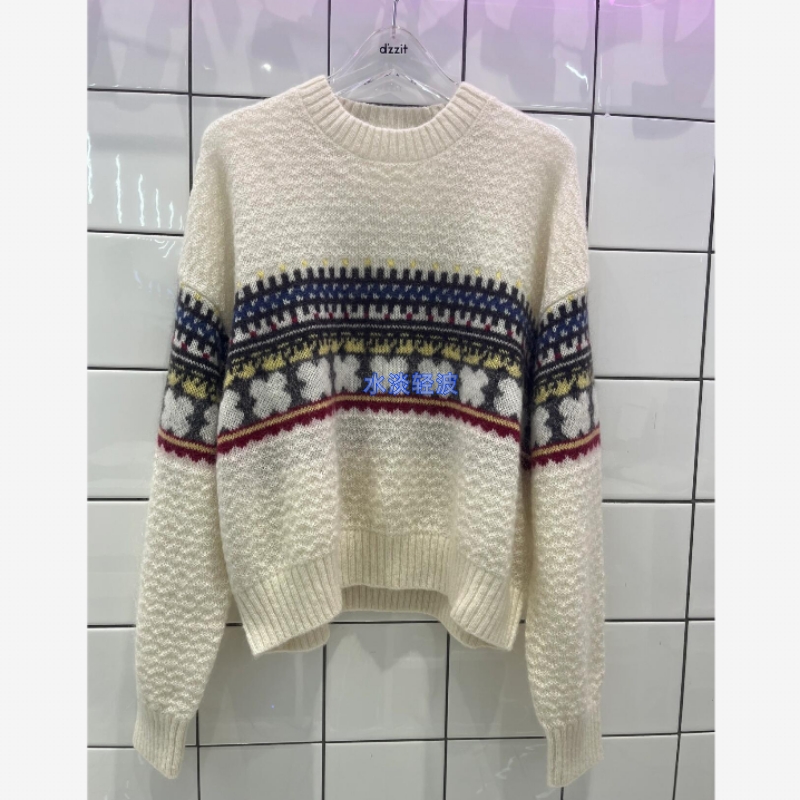 3H4E450吊牌1290小地素dzzit专柜正品2023冬女士针织套头衫卫衣