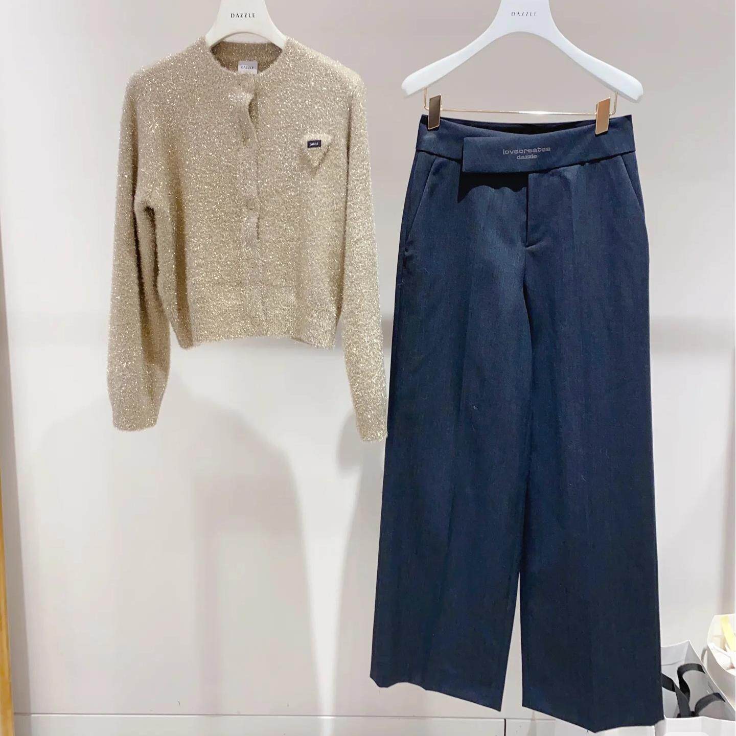 2I4Q424吊牌1899大地素DAZZLE专柜正品2024冬女士长裤休闲裤裤火