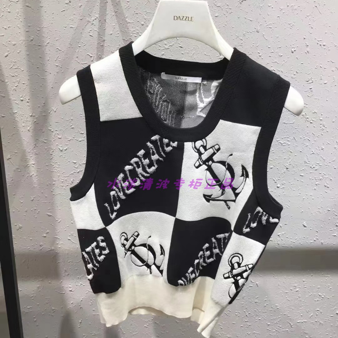 2E2E204吊牌1099大地素DAZZLE专柜正品2022夏女士毛织无袖