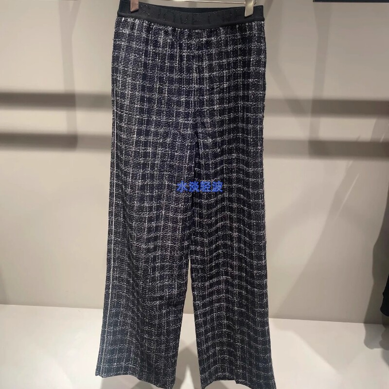 2H4Q432吊牌1699大地素DAZZLE专柜正品2023冬女士粗花呢长裤火
