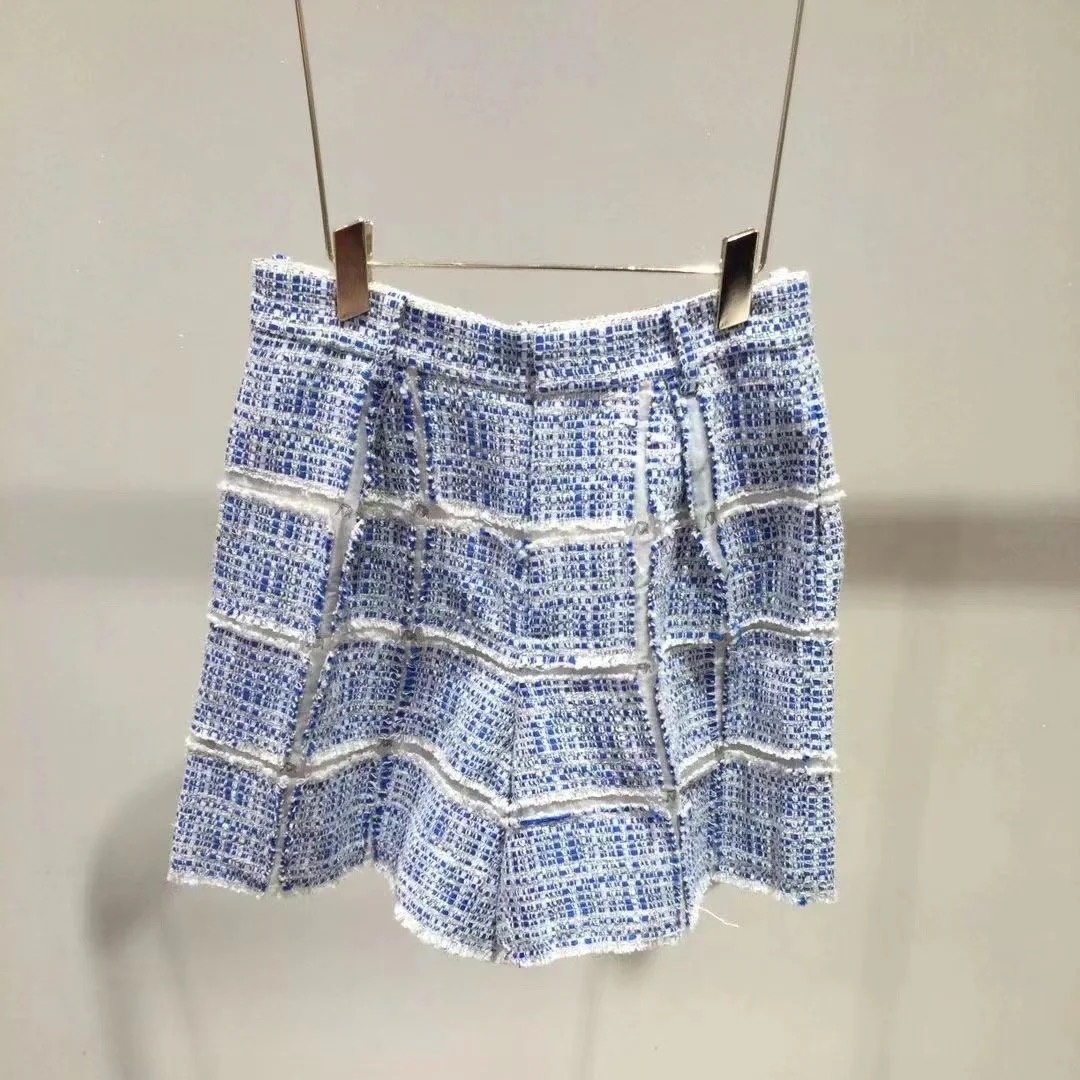 1E3Q120吊牌3290元D高地素专柜正品2022秋女士粗花呢肌理短裤