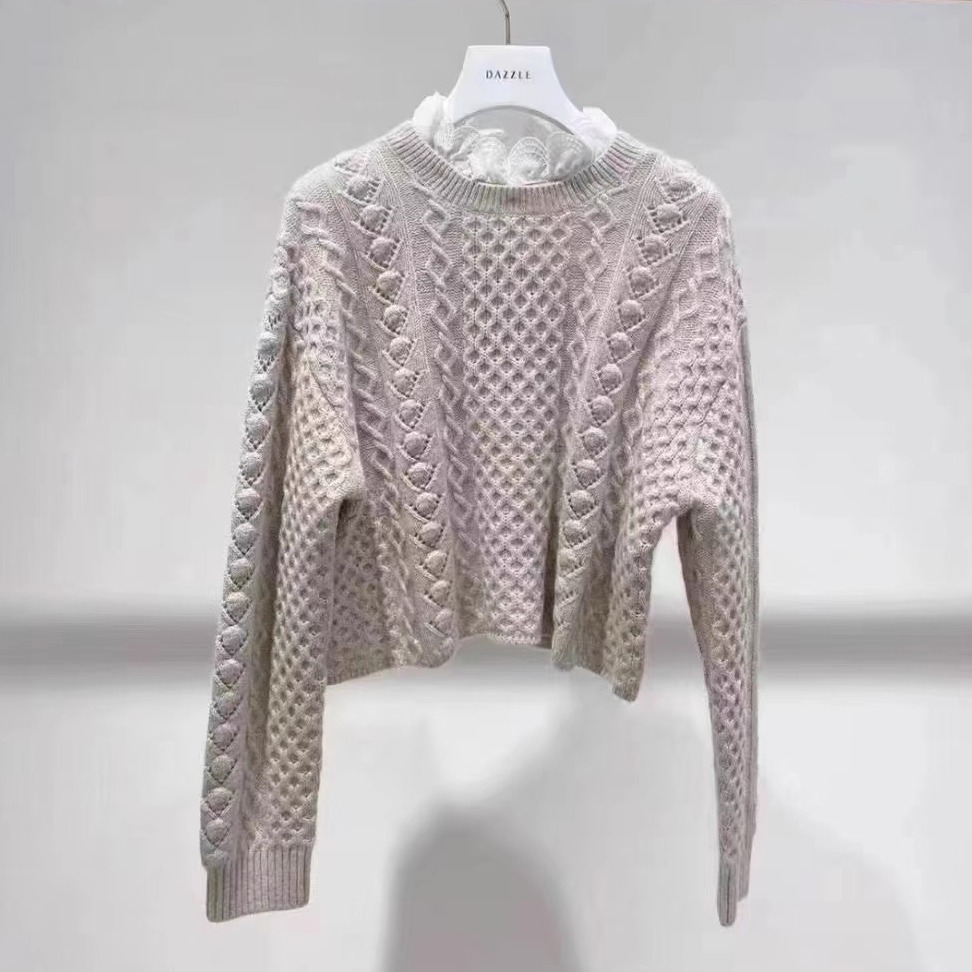 2E4E479吊牌2399大地素DAZZLE专柜正品2022冬女士毛织长袖