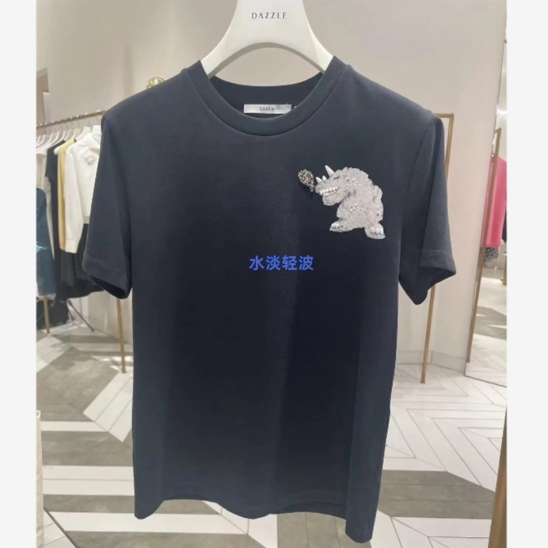 2I1B310吊牌899大地素DAZZLE专柜正品2024春文森特印花短袖T恤