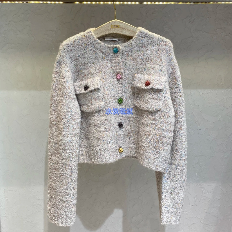 3I4E534吊牌1690小地素dzzit专柜正品2024冬女士针织开衫火