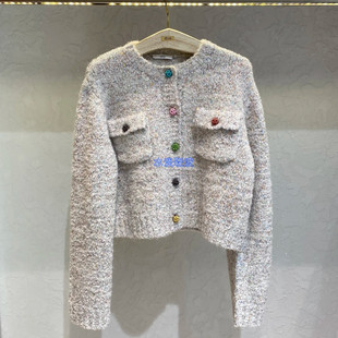 3I4E534吊牌1690小地素dzzit专柜正品 火 2024冬女士针织开衫