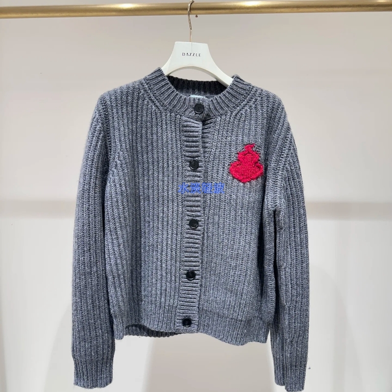 2J1E521吊牌2199大地素DAZZLE专柜正品2025春女士提花葫芦开衫