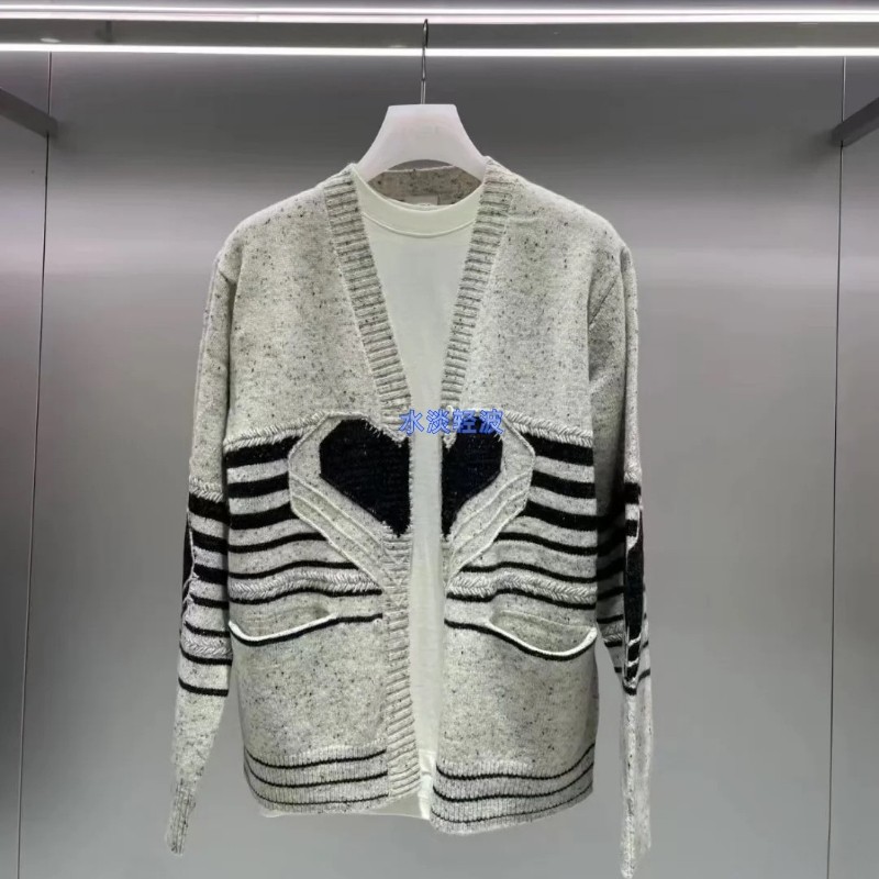 2I4E548吊牌2199大地素DAZZLE专柜正品2024冬重工爱心开衫毛衫